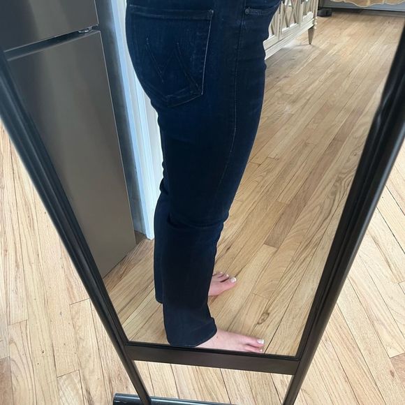 MOTHER Women's Straight Leg Jeans - Dark Blue - Picture 5 of 14